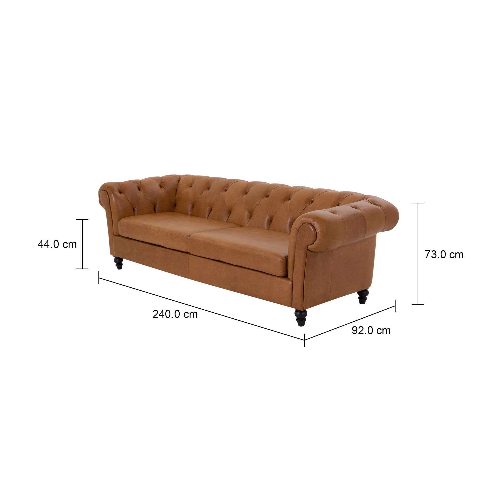 SOFÁ 3 LUGARES CHESTERFIELD MARROM | Tok&Stok