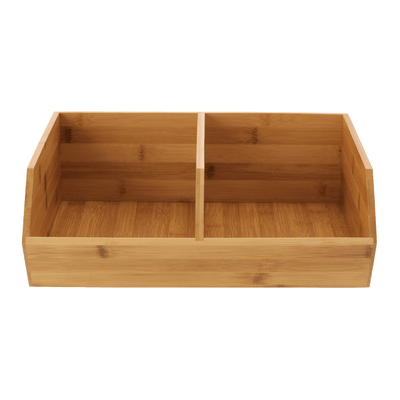 ORGANIZADOR EMPILHÁVEL 34 CM X 31 CM COM 2 DIVISÓRIAS BAMBOO