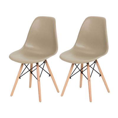 CONJUNTO COM 2 CADEIRAS EAMES WOOD