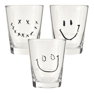 COPO ÁGUA 220 ML CONJUNTO COM 3 PEÇAS SMILEY ORIGINALS DOODLES