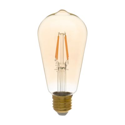 LÂMPADA LED DE FILAMENTO AMB 4W ST64 E27 127/220V LUZ AMARELA SAVE ENERGY