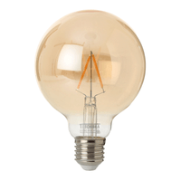 Lâmpada led filamento globo ambar g95 3w e27 127 220v luz amarela tashibra
