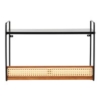 Prateleira dupla 40 cm x 60 cm x 22 cm com palhinha viernes