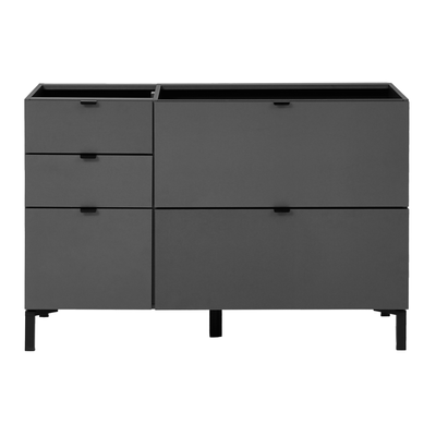 ARMÁRIO INFERIOR 1,20 M 2 PORTAS BASCULANTES/3 GAVETAS SLEEK