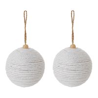 Kit com 2 pingentes bolas fluffy vilarejo noel