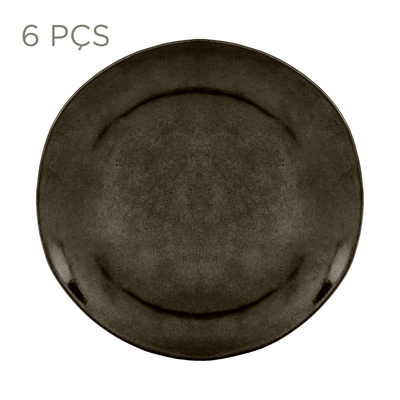 JOGO DE PRATO FUNDO C/6 PÇS GEO ORGÂNICO
