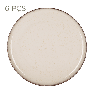 JOGO DE PRATO RASO C/6 PEÇAS FINEST